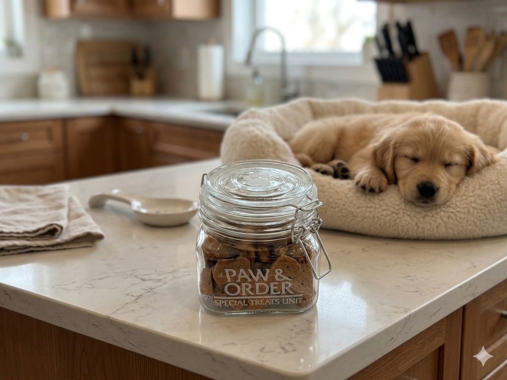[DOGGY-TREAT-JAR-PAW-ORDER] Doggy Treat Jar (Paw & Order)